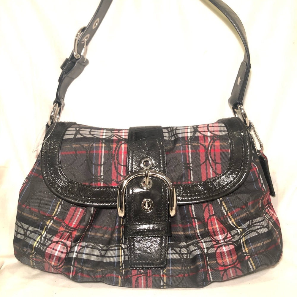 NWOT COACH Tartan Plaid Signature SoHo Bag